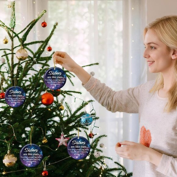 🆕 Sister Christmas Ornaments Brother Ceramic Create Loving Elegant Decorations - Picture 6 of 7